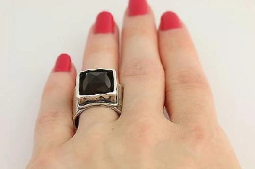 Anillo de cuarzo ahumado de plata de ley 925 Silpada talla 7 R1453 Foto 3 de 4