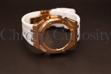Casio G-Shock GA2100 Casioak Rose Gold Mod kit Strap Watch White Rubber