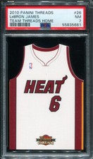 PSA 7 NEAR MINT 2010 PANINI THREADS LeBRON JAMES #26 TEAM HOME JERSEY CAVS 5661