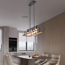 Rustic 5-Light Chandelier - Farmhouse Ceiling Lighting for Dining Room