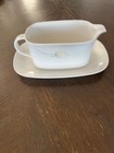 MIKASA Intaglio CAC 90 Long Stems Gravy Sauce Boat Under Plate 2 Piece Set EUC — photo 2
