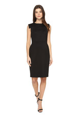 Calvin Klein SQUARE-SHOULDER Sheath Black Dress  size 10 NWT 