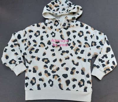 PRIMARK*Kapuzenpullover*Sweatshirt* Mädchen Gr. 122*Pulli*Pullover*Creme*Muster*