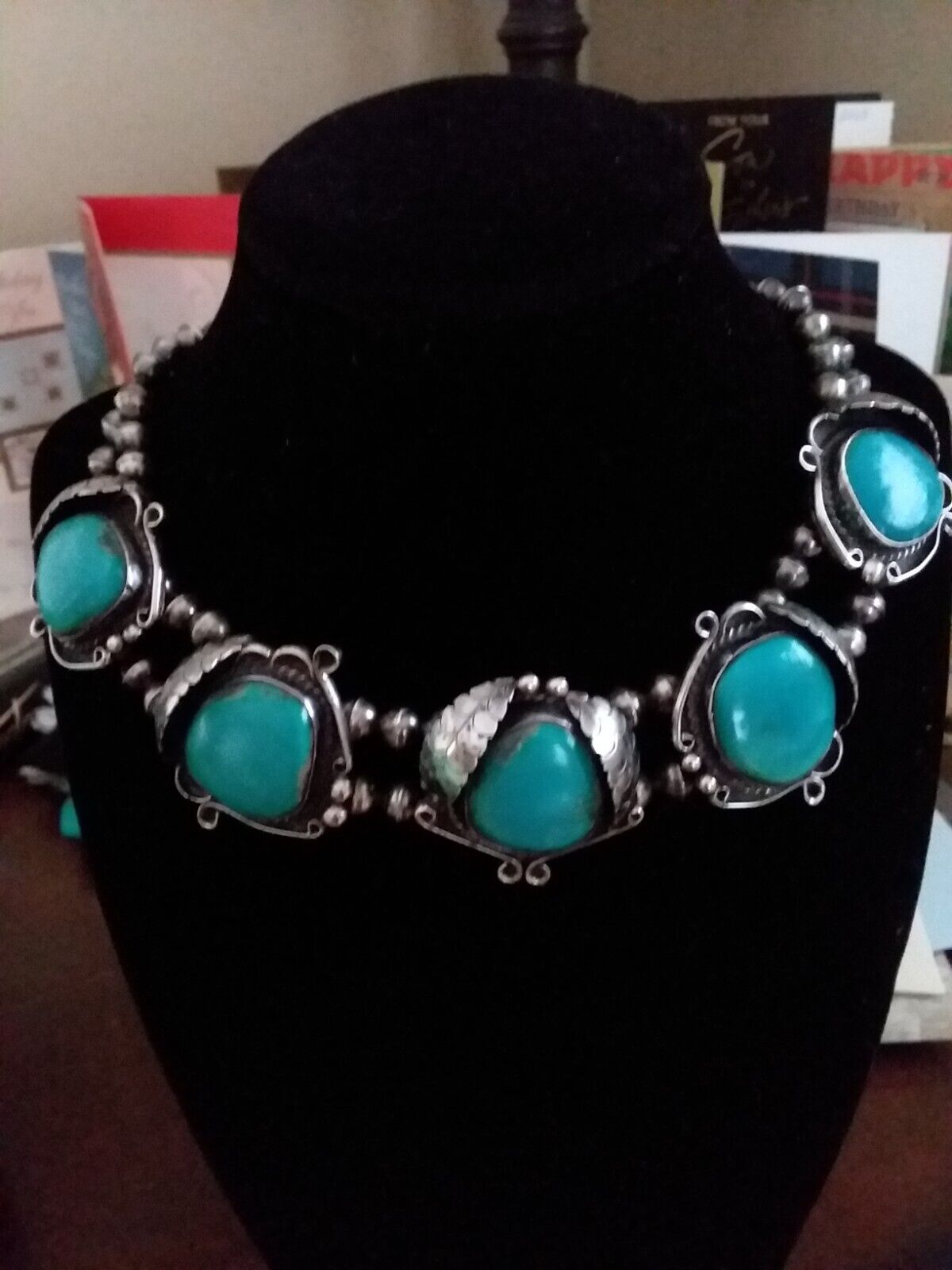 Native American Turquoise Choker Necklace HUGE!!! - image 15