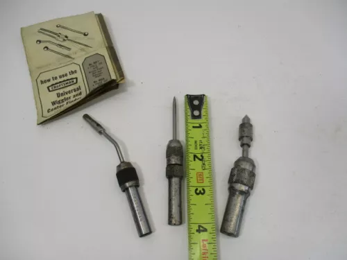 (3) Wiggler Center Finder Heads (3) Tips Craftsman # 4021 Lufkin # 89 More VGC