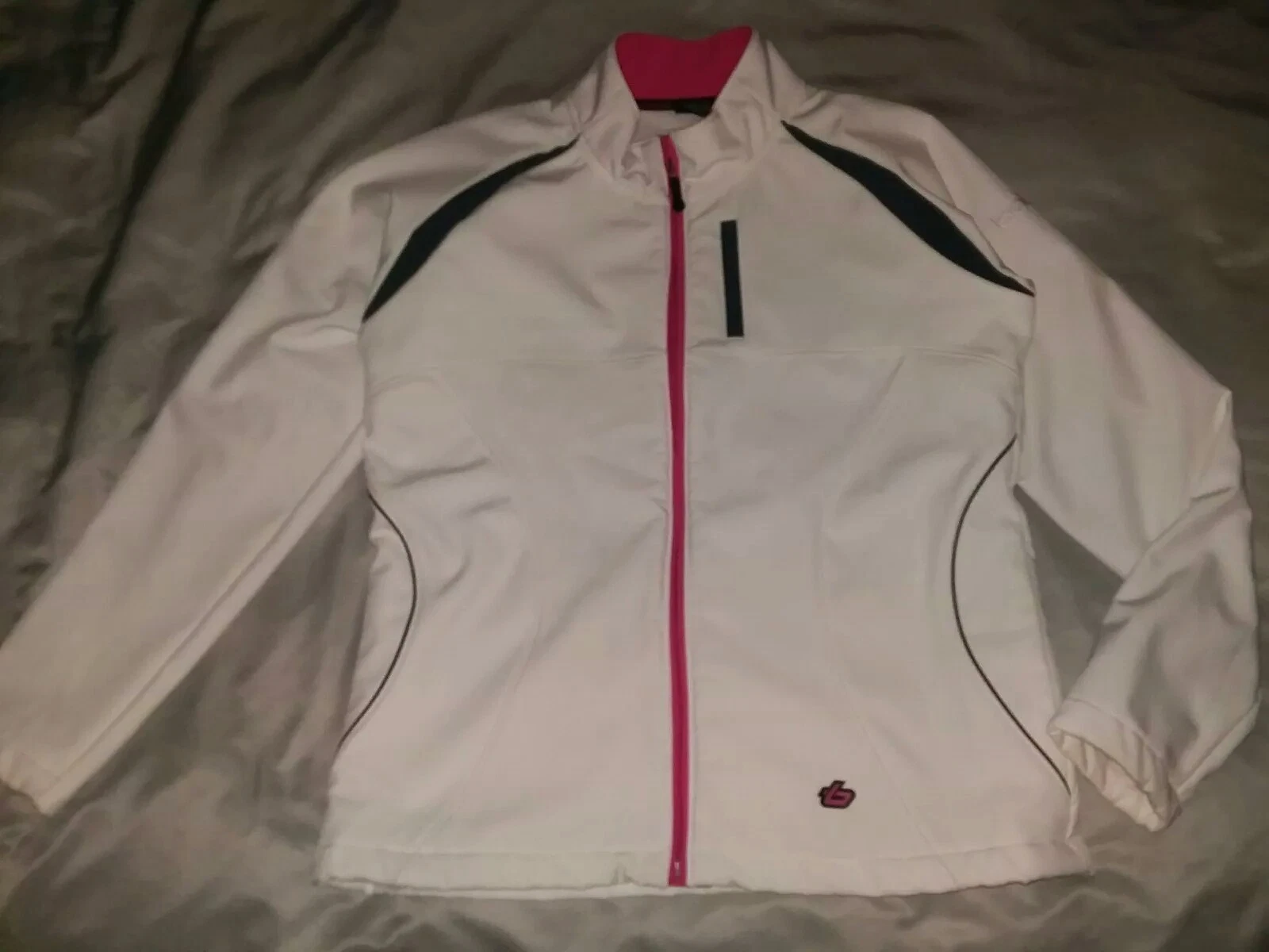 Bolle Coat Jacket SKI Winter Snow resistant Polyester White/Pink/Blk zip Large L