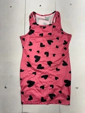 Shein Pink Black Heart Graphic Sleeveless Racerback Tank Top Womens Size XL