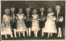 SCHOOL OR CHURCH PLAY Original Real Photo Postcard rppc EUROPE COSTUME THEATRE