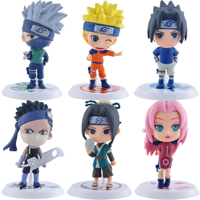 6 piezas figuras de acción de Naruto Shippuden anime colección de fanáticos toppers pastel juguete para niños