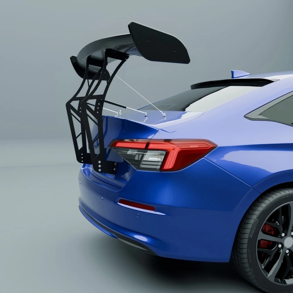 UNIVERSAL ADJUSTABLE KIT CHASSIS TRUNK MOUNTED GLOSS GT RACING SPOILER BACK WING Foto 2 de 4