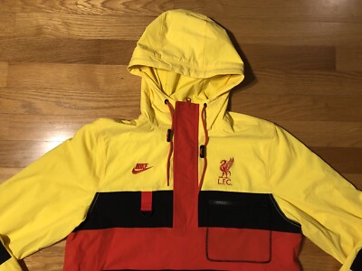 New M Nike Liverpool LFC Hype Hike Jacket Men's Red Black Yellow