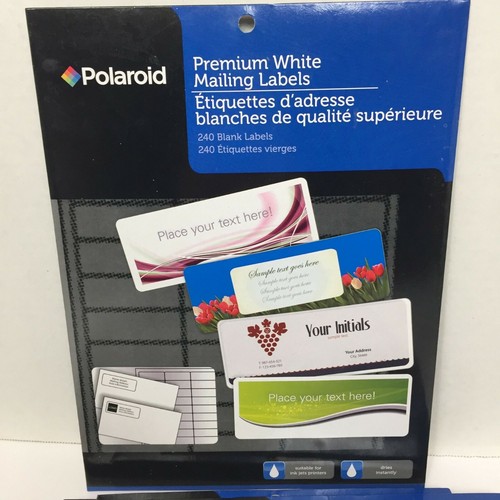 Polaroid premium white mailing labels