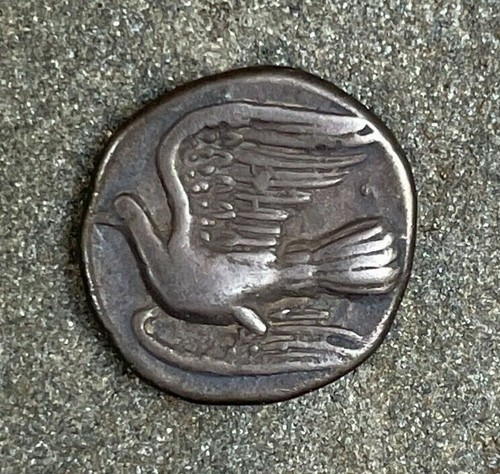 350-280 BC Sicyonia Sicyon Triobol (1/2 DRACHM)AROBV CHIMAERA RV DOVE FLYING VF - Picture 3 of 6