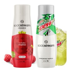 Sirops SodaStream pour machine à soda : Framboise zéro + Concentré Mountain Dew