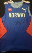 Jakob Ingebrigtsen Signed Norway Singlet Proof