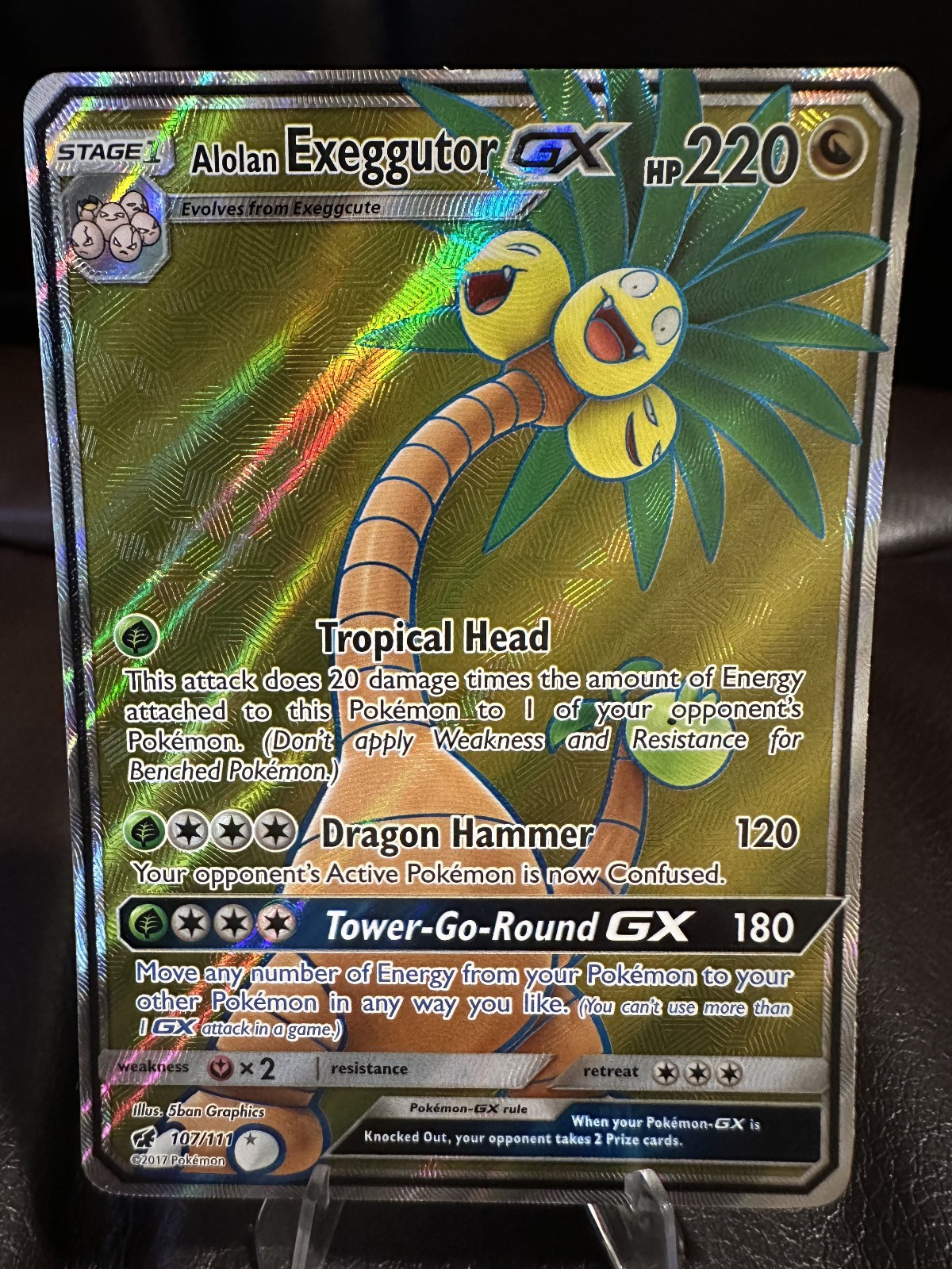Alolan Exeggutor GX (Full Art) Holo Ultra Rare SM04 107/111 NM