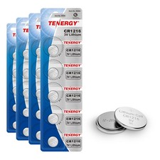 Tenergy CR1216 3V Lithium Button Cell Battery, for Watches, Mini LED 20 Count