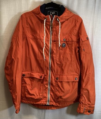 Dare 2B Jacket Mens L Orange Full Zip Hooded Back Pocket Bike Cycling Ride Flaws