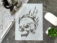 Skull Design DIY Crafts Stencil for Halloween Decor - StencilAir