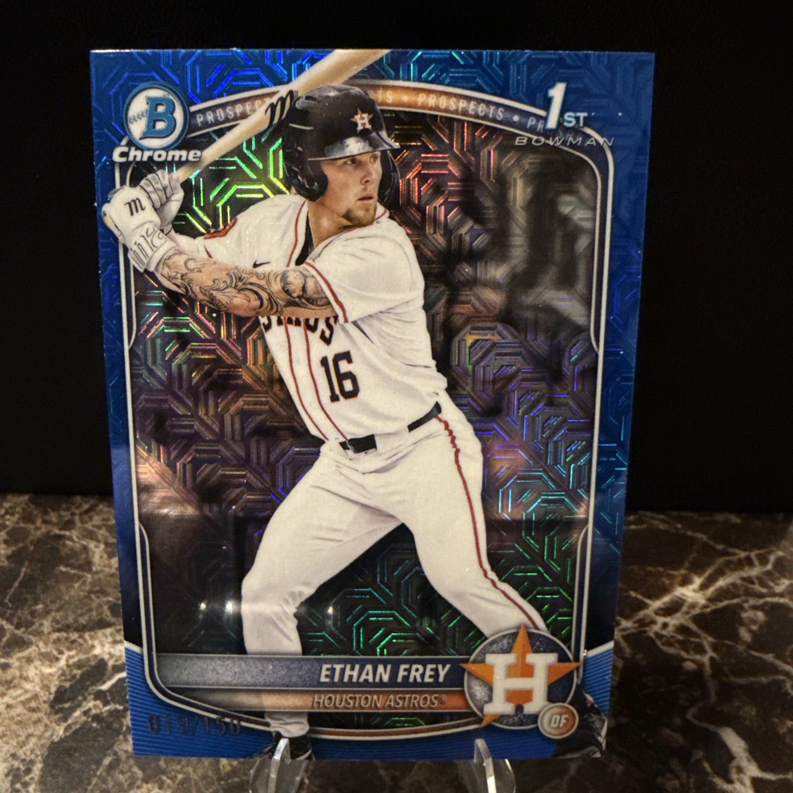 ETHAN FREY 2025 BOWMAN CHROME DRAFT 1ST TRUE BLUE REFRACTOR /150 BDC-67