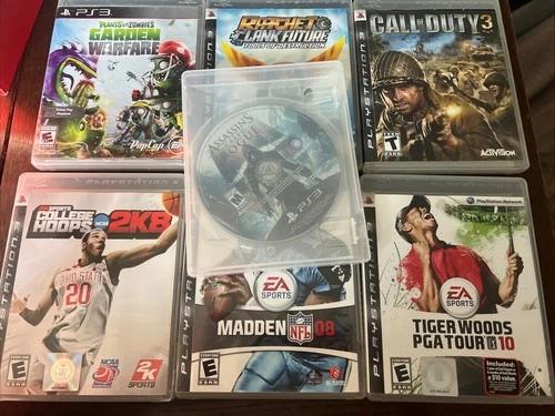 New ListingLot of 7 Sony PlayStation 3 PS3 Games Ratchet Call of Duty Tiger Woods Assasin