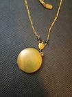Fabulous Pididdly Links Etched Antique Locket Necklace Black Glass Beads 19.5" — photo 5