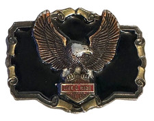 Vintage Harley Davidson Belt Buckle Brass Enamel 1984