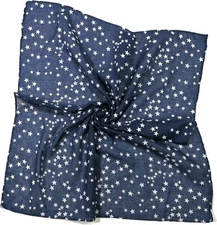 Shanlin Unisex Cotton Square Bandanas Scarves 24x24 Stars-navy Blue 