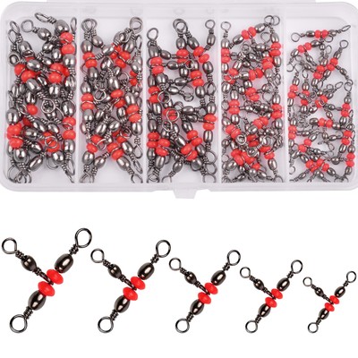 Dr.Fish 50 Girelle Da Pesca Con Cuscinetti A Sfera #8 | Robusti Connettori In Acciaio Inox Per Acqua Salata E Dolce | Alta Resistenza Alla Corrosione