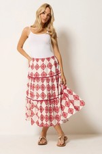 M&Co Women's Abstract Tile Print Maxi Skirt