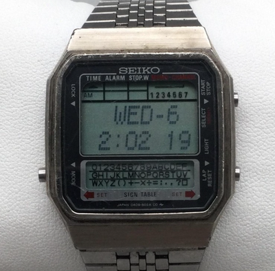 Vtg Seiko Memo Channel Watch Mens Digital D409-5020 New Battery