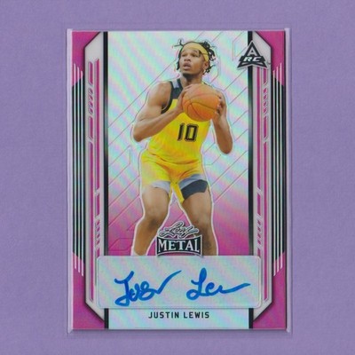 2021-22 Leaf Metal Pink Rainbow AUTO #BA-JL1 Justin Lewis RC SN /25 (A)