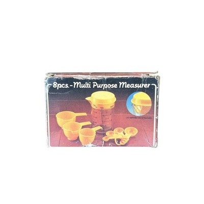 New in Box 8pc Multi Purpose Measurer Measuring Cups Vintage Kitchen Must Haves