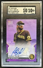 2022 Topps Now Fernando Tatis Jr. Purple Road To Opening Day Auto #/25 SGC 10 10