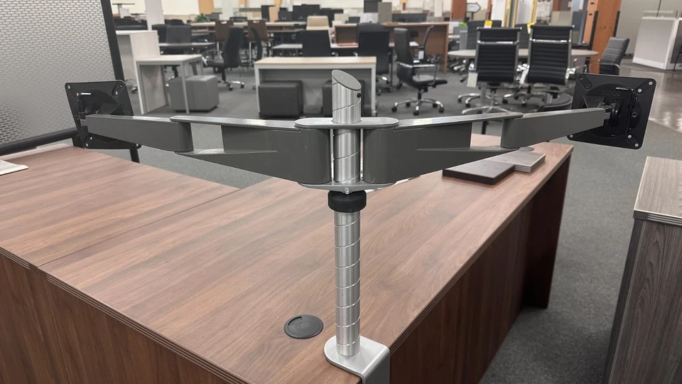 Brazo de monitor doble Knoll Sapper (plateado/gris) Foto 2 de 4