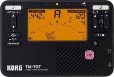 Tuner Metronome with Sound Out, Transpose Chromatic Features - Black