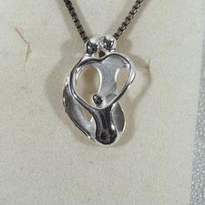 Family pendant Sterling Silver 925 Mother Child Family Heart Pendant