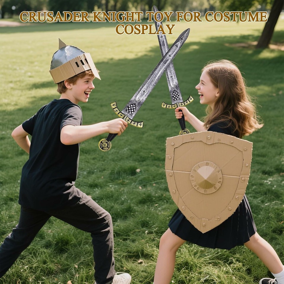 Set of Two 61cm Plastic Knight Swords World Book Day Fancy Dress ...