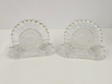 Sunflower Tealight Votive Candle Holders 2 Parylite Clear Frosted Flower