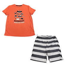 Cat  Jack Boys' Orange Short Sleeves Top w Shorts Pajama Set Size Medium 8