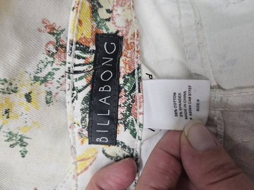 Billabong Lite Hearted Floral Lace Up Shorts Denim Colorful Y2K Micro Size 9 - Picture 9 of 9