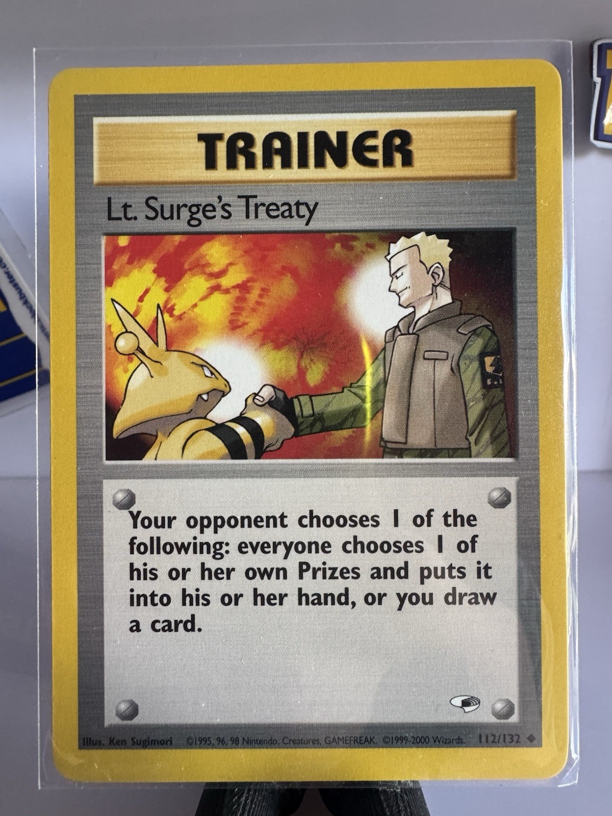 Lt. Surge's Treaty 112/132 Pokemon Gym Heroes Vintage Uncommon Electabuzz NM