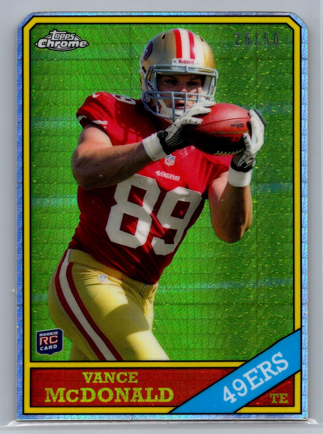 Vance McDonald Topps Chrome 1986 Insert #34 Prism Refractor Die-Cut