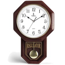 Quiet Schoolhouse Wooden Regulator Clock