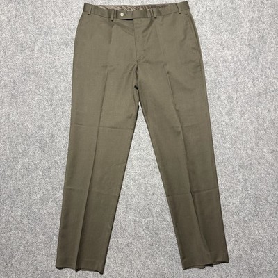 Ralph Lauren Pants Mens 36x32 Olive Green Wool Chino Trousers Slacks Comfort