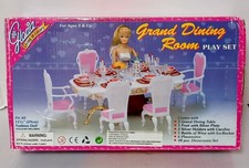 Gloria Grand Dining Room Playset Fashion Doll Size Furniture, Dishes, Table
