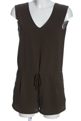 MANGO CASUAL Kurzer Jumpsuit Damen Hose Gr. DE 34 grüngrau Casual-Look