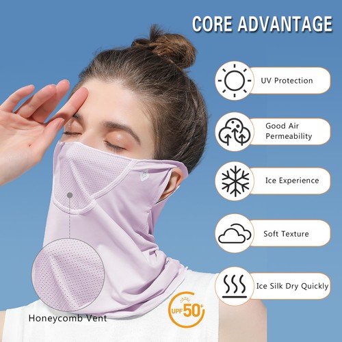 UPF 50+ UV Face Mask for Women & Men – Ice Silk Full Face Sun Shield Neck Gai... - Bild 2 von 6
