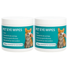 2 Pack Pet Eye Wipes 200pcs Dogs  Cats  Tear Stain Remover Grooming Pads