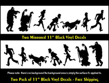 Scooby Doo Gang Two Mirrored 11" Black Vinyl Decals Vehicle Bumper Door Trunk